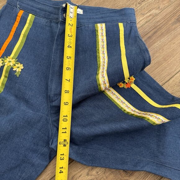 Vintage 70s Petit Fors Floral Flared Jeans - Picture 15 of 15